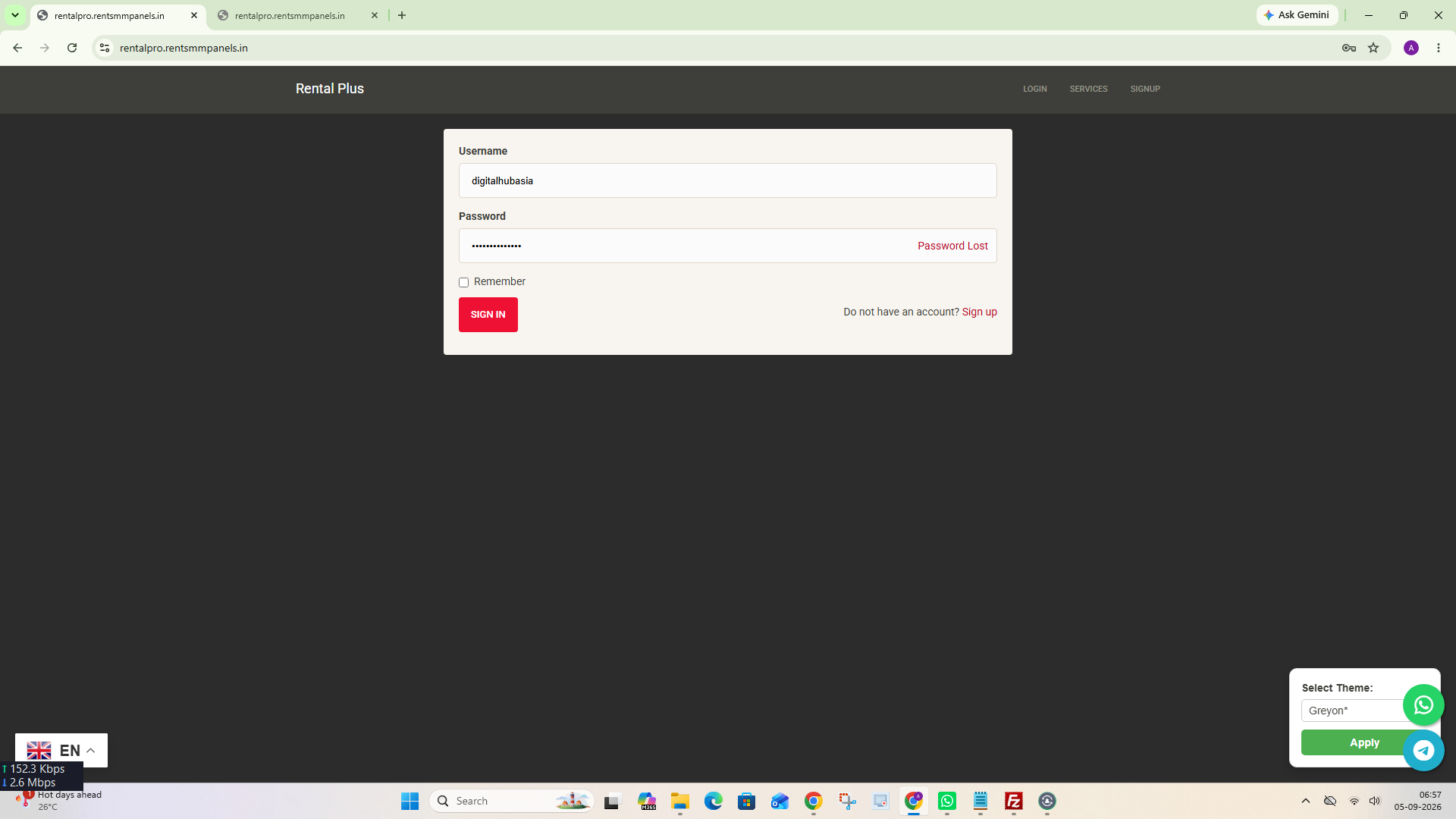 Greyon theme preview